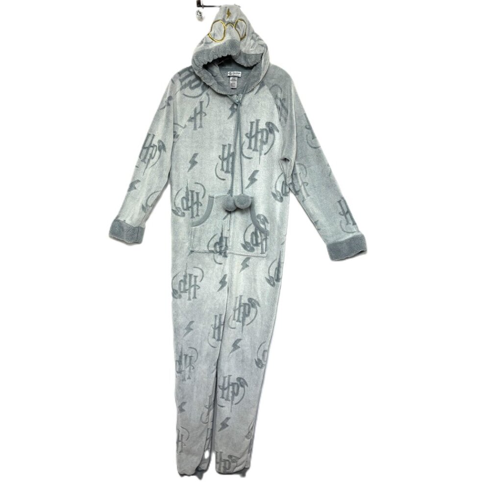Disney Harry Potter Hogwarts Wizarding World One Piece Hooded Fleece Pajamas Med